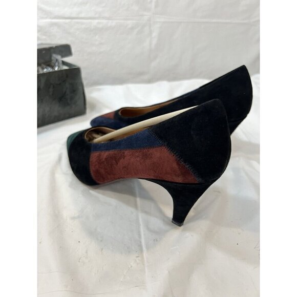 Madeline Stuart Janice pump suede patchwork multicolor black size 7 new - Picture 4 of 16